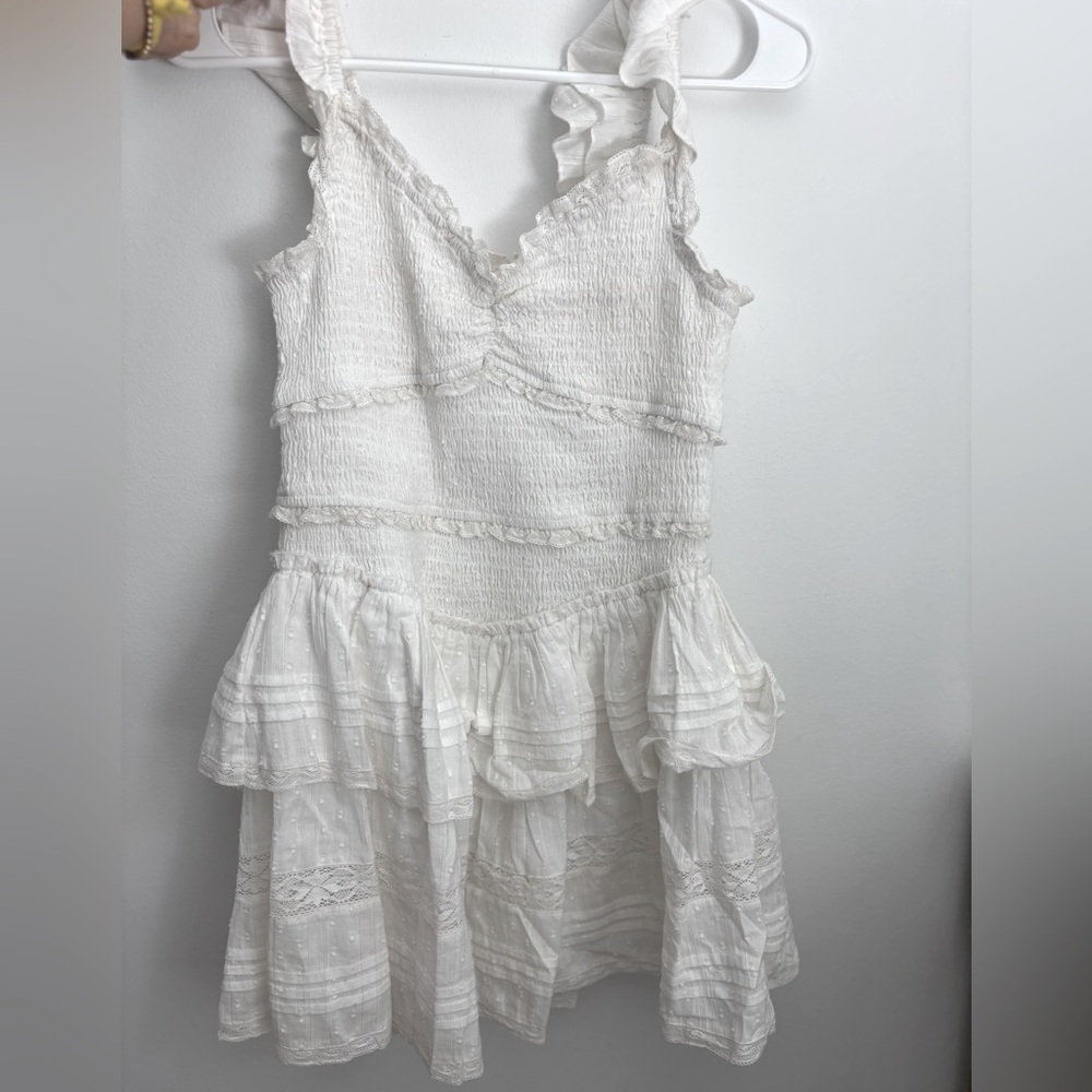 LoveShackFancy Cream Ruffled Kids Dress